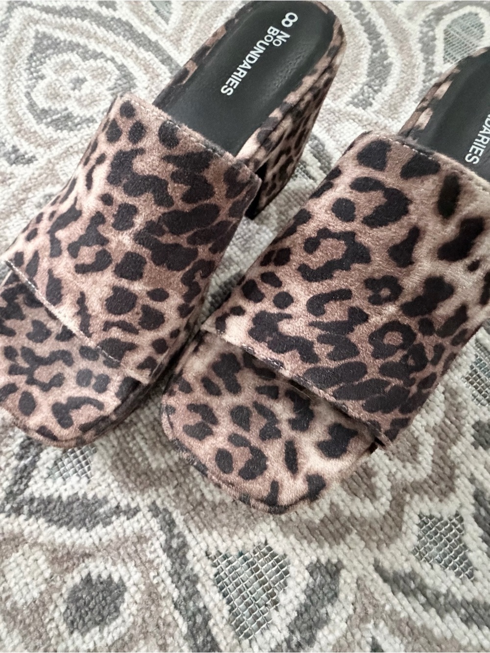 Cheetah Print Platform Mule Sandals
